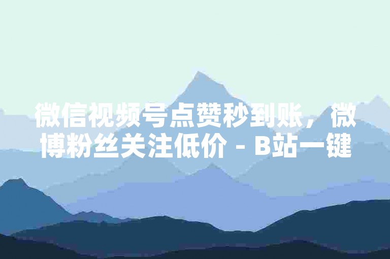 微信视频号点赞秒到账，微博粉丝关注低价 - B站一键三连服务 - 免费贴吧签到工具