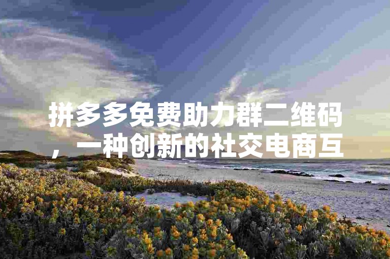 拼多多免费助力群二维码，一种创新的社交电商互助模式。