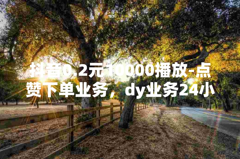抖音0.2元10000播放-点赞下单业务，dy业务24小时下单平台最实惠。