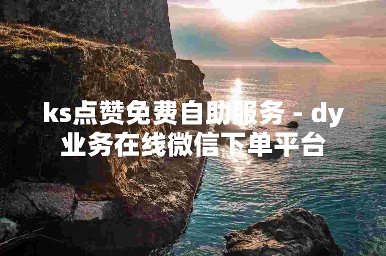 ks点赞免费自助服务 - dy业务在线微信下单平台