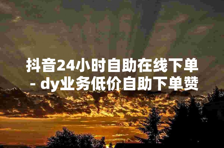 抖音24小时自助在线下单 - dy业务低价自助下单赞