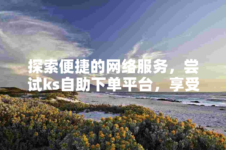 探索便捷的网络服务，尝试ks自助下单平台，享受为民服务的高效体验。