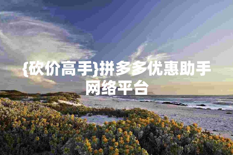 {砍价高手}拼多多优惠助手网络平台