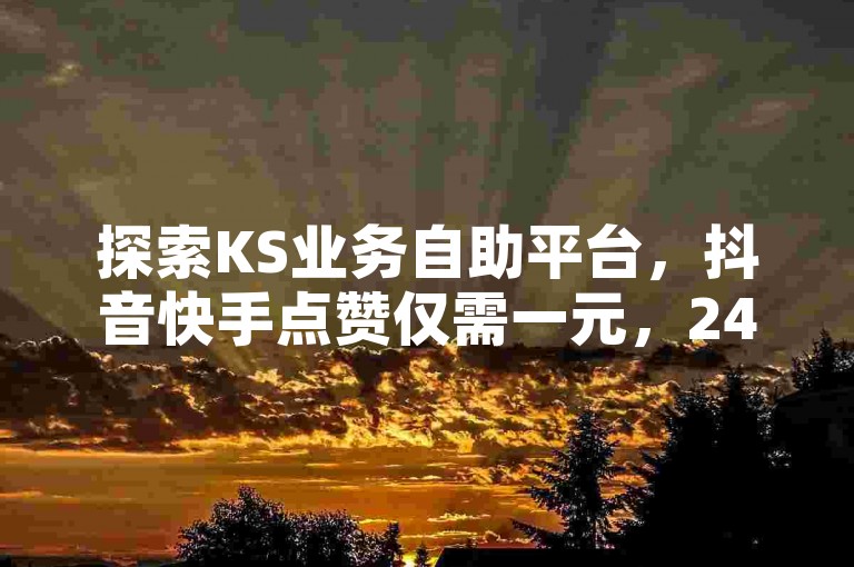 探索KS业务自助平台，抖音快手点赞仅需一元，24小时快速服务 - 发现最经济的KS赞下单网站，激情重燃！