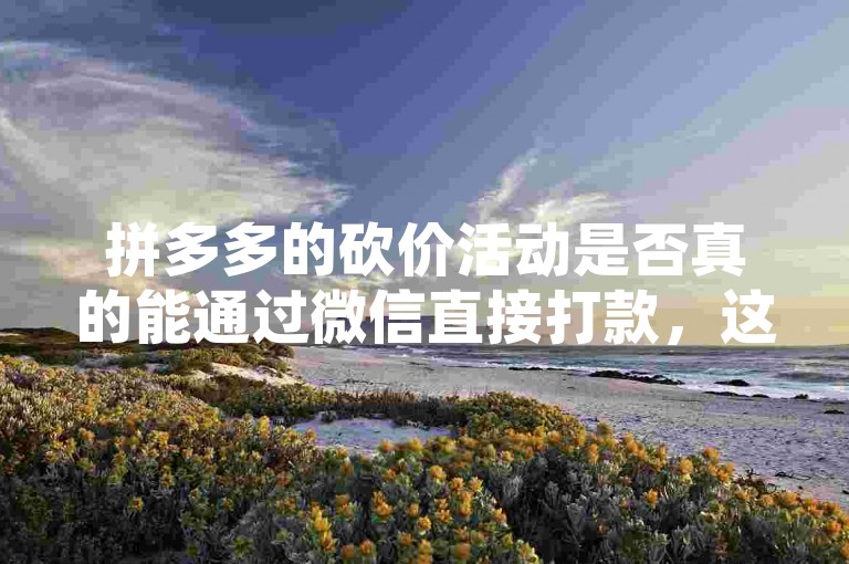 拼多多的砍价活动是否真的能通过微信直接打款，这需要进一步验证其真实性。