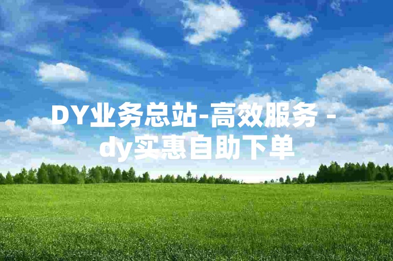 DY业务总站-高效服务 - dy实惠自助下单