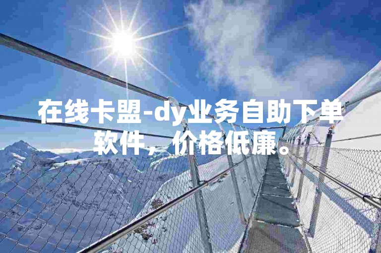 在线卡盟-dy业务自助下单软件，价格低廉。