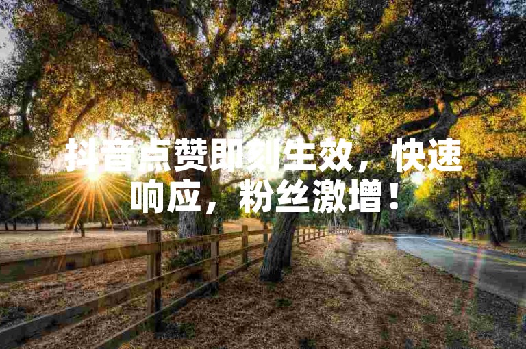抖音点赞即刻生效，快速响应，粉丝激增！