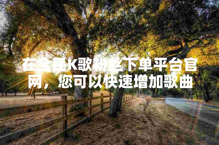 在全民K歌粉丝下单平台官网，您可以快速增加歌曲播放量和粉丝数量。