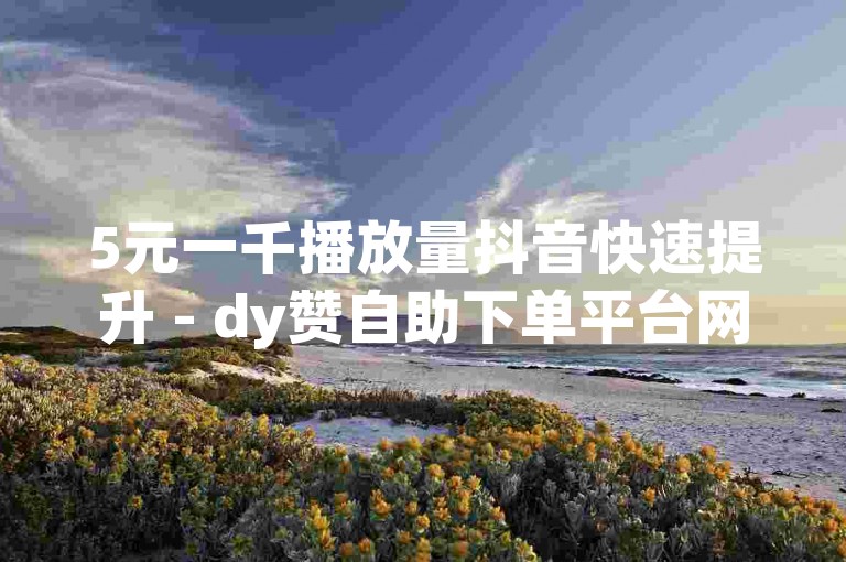 5元一千播放量抖音快速提升 - dy赞自助下单平台网站免费微信