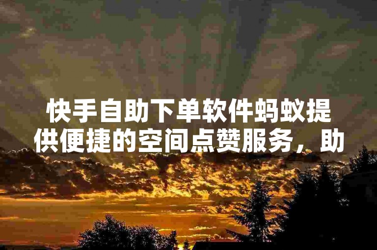 快手自助下单软件蚂蚁提供便捷的空间点赞服务，助您轻松提升人气。