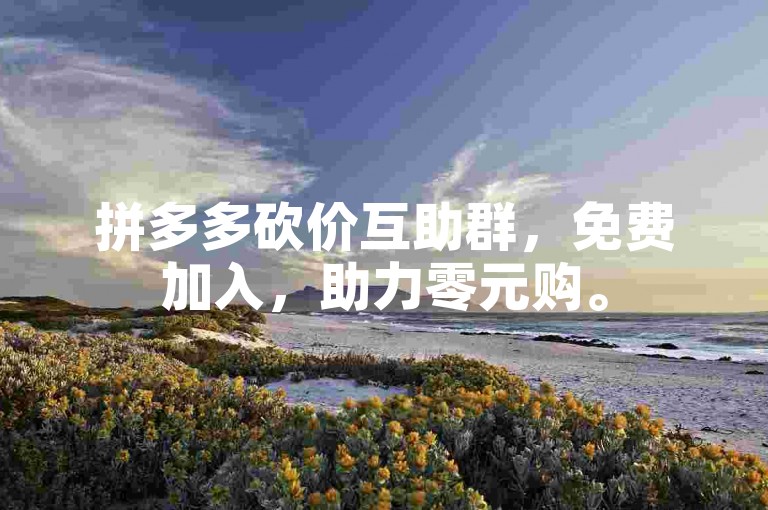 拼多多砍价互助群，免费加入，助力零元购。