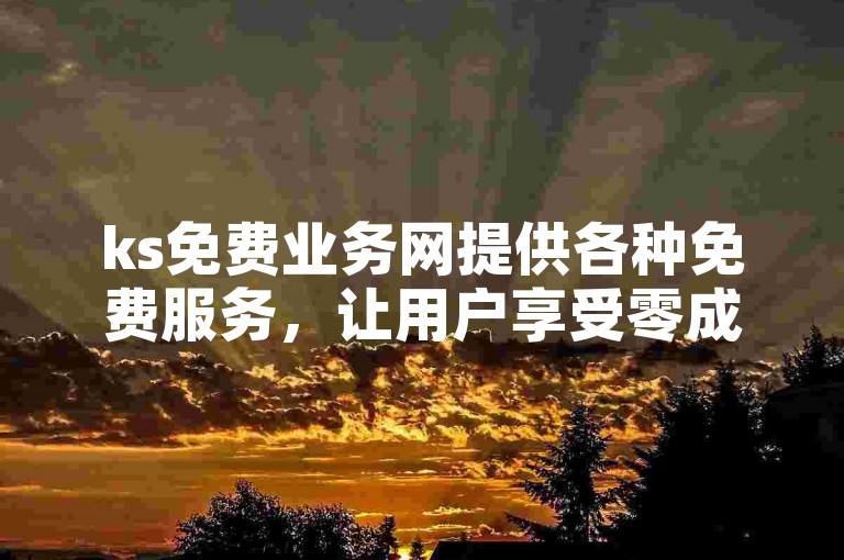 ks免费业务网提供各种免费服务，让用户享受零成本的优质体验。