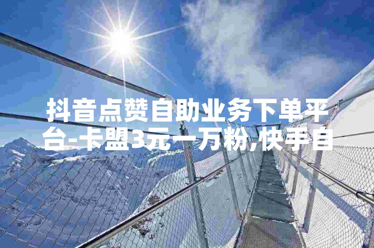 抖音点赞自助业务下单平台-卡盟3元一万粉,快手自助业务全网最低