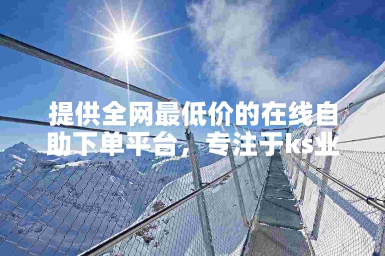 提供全网最低价的在线自助下单平台，专注于ks业务，助您轻松涨赞。