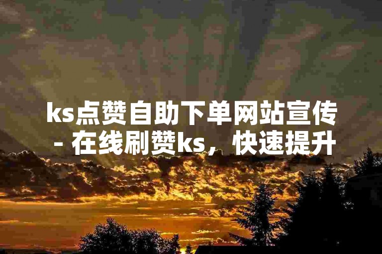 ks点赞自助下单网站宣传 - 在线刷赞ks，快速提升人气。