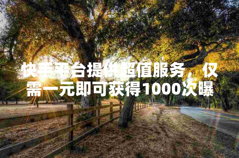 快手平台提供超值服务，仅需一元即可获得1000次曝光，而抖音则推出了全天候自助推广下单系统。