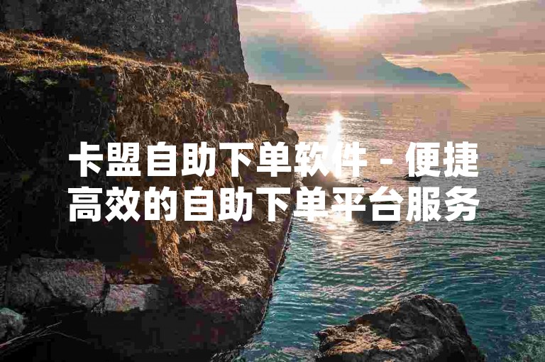 卡盟自助下单软件 - 便捷高效的自助下单平台服务dy