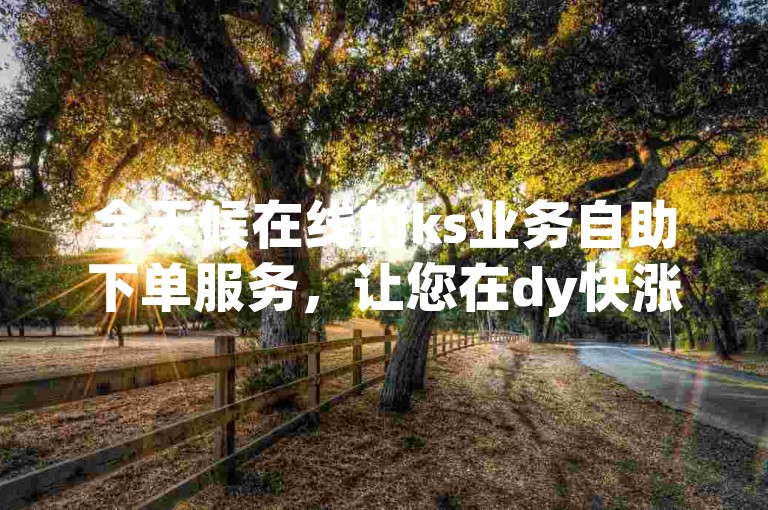 全天候在线的ks业务自助下单服务，让您在dy快涨网轻松完成订单。