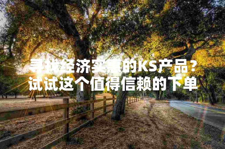 寻找经济实惠的KS产品？试试这个值得信赖的下单平台，保证让你满意而归。