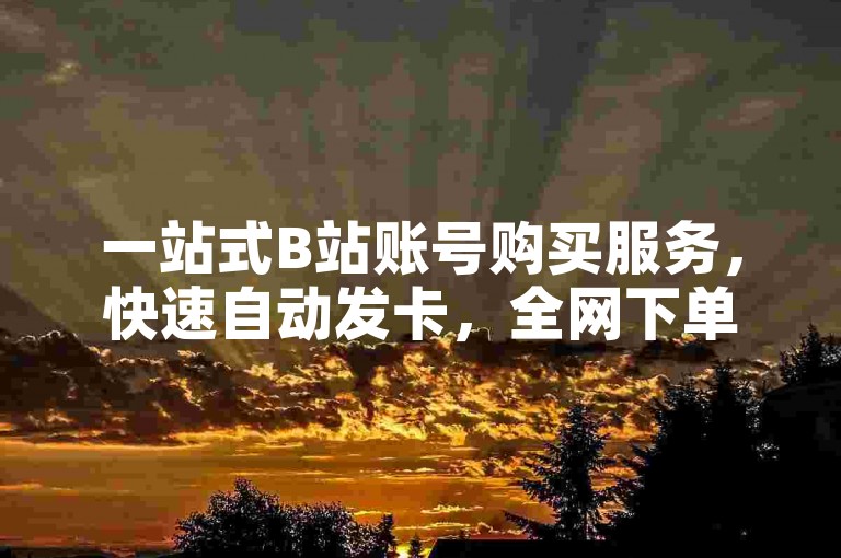 一站式B站账号购买服务，快速自动发卡，全网下单业务便捷无忧。