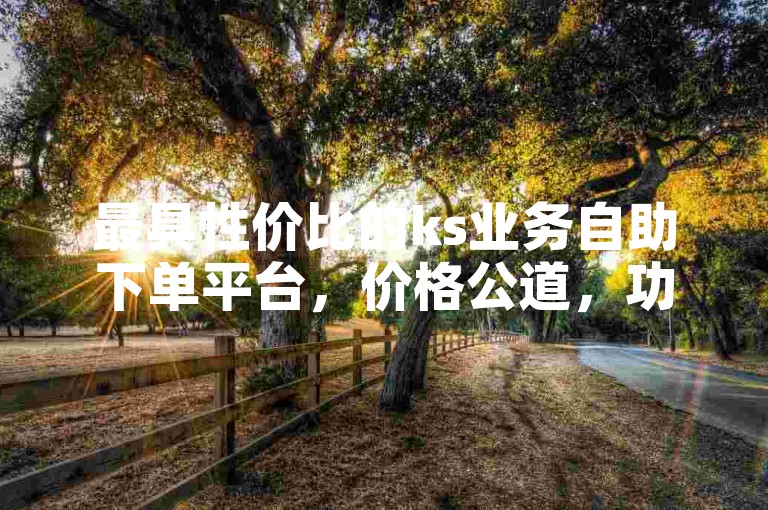 最具性价比的ks业务自助下单平台，价格公道，功能全面。