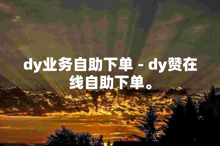 dy业务自助下单 - dy赞在线自助下单。