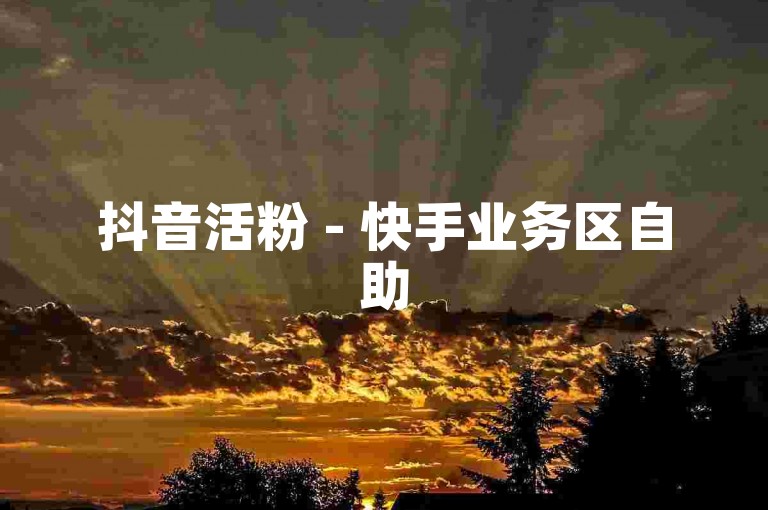 抖音活粉 - 快手业务区自助
