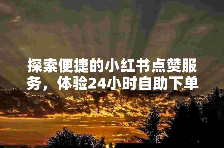 探索便捷的小红书点赞服务，体验24小时自助下单的高效与安全。