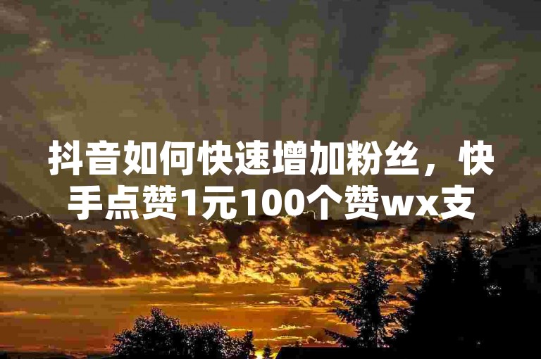 抖音如何快速增加粉丝，快手点赞1元100个赞wx支付 - pdd砍一刀助力助力平台官网 - dy评论点赞充值24小时到账。