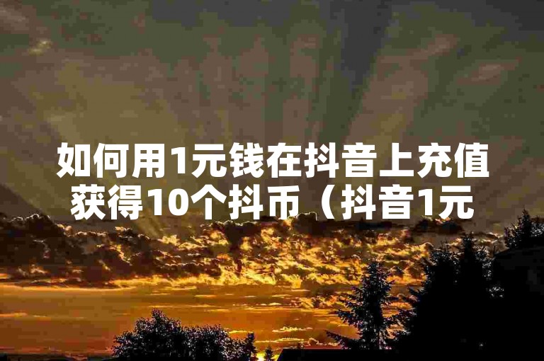 如何用1元钱在抖音上充值获得10个抖币（抖音1元兑换10抖币的充值方法）。