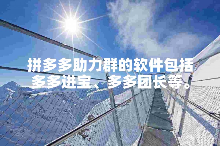 拼多多助力群的软件包括多多进宝、多多团长等。