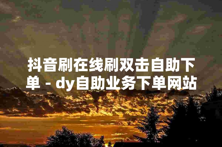 抖音刷在线刷双击自助下单 - dy自助业务下单网站，提供便捷的服务体验。