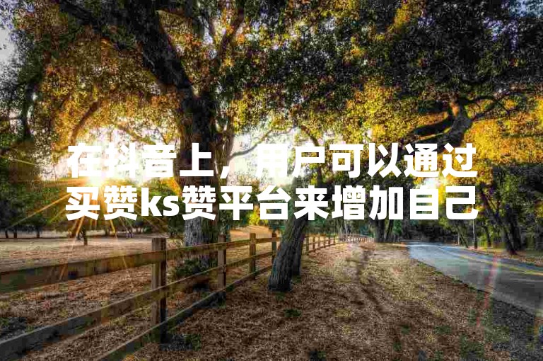 在抖音上，用户可以通过买赞ks赞平台来增加自己视频的曝光度和受欢迎程度。