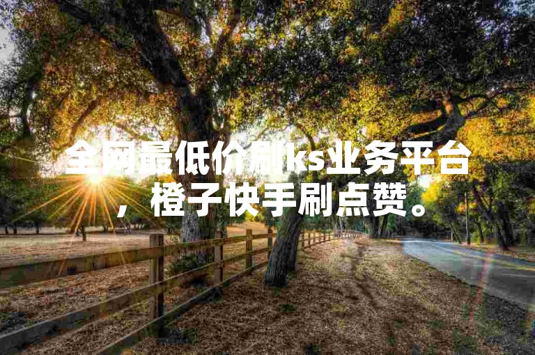 全网最低价刷ks业务平台，橙子快手刷点赞。