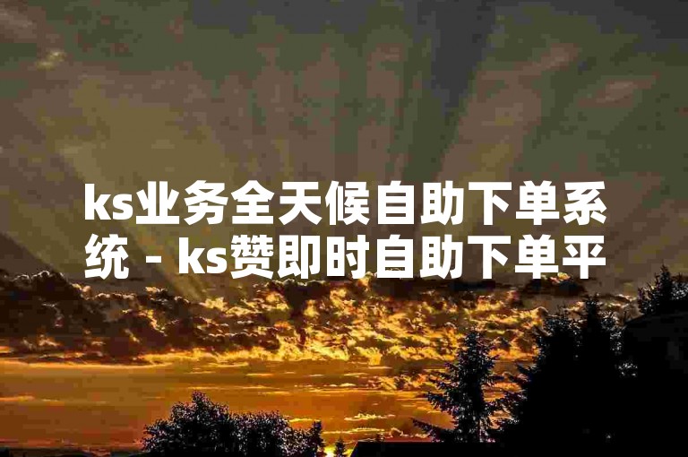 ks业务全天候自助下单系统 - ks赞即时自助下单平台