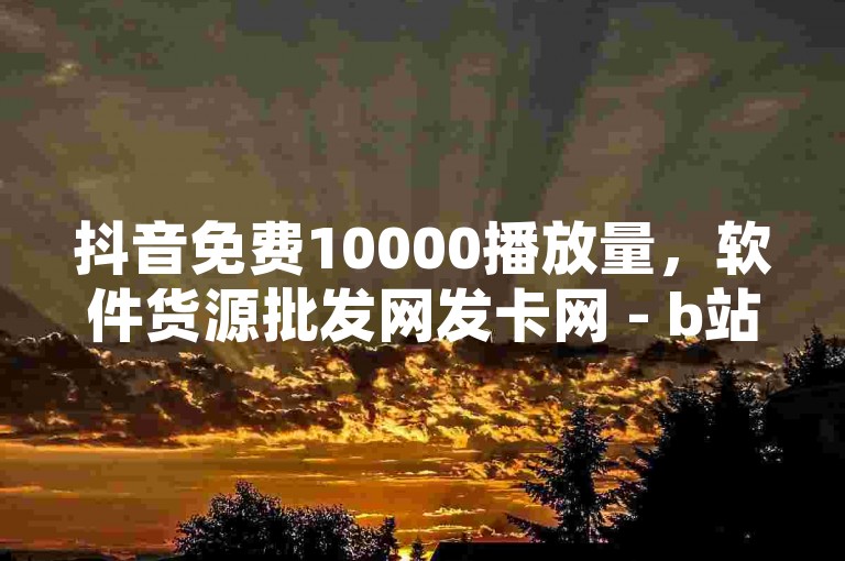 抖音免费10000播放量，软件货源批发网发卡网 - b站大全永不收费2023入口在哪里 - 抖音业务低价业务平台。
