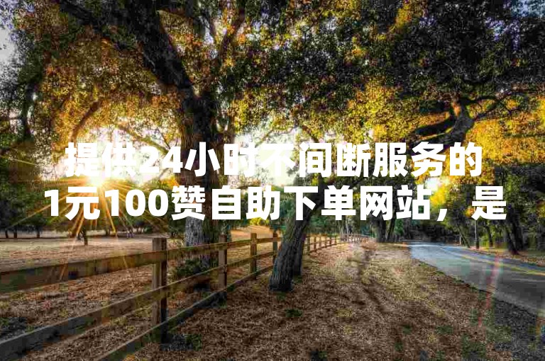 提供24小时不间断服务的1元100赞自助下单网站，是追求高效便捷用户的优选平台。