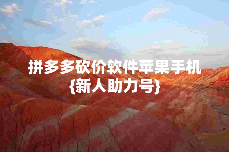 拼多多砍价软件苹果手机{新人助力号}