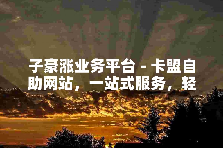 子豪涨业务平台 - 卡盟自助网站，一站式服务，轻松解决您的业务需求。