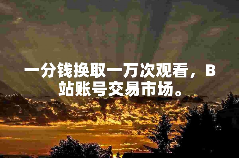 一分钱换取一万次观看，B站账号交易市场。