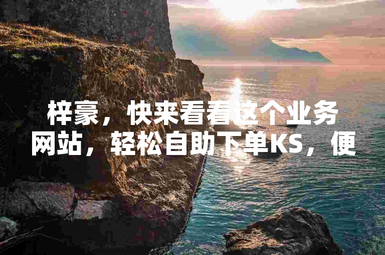梓豪，快来看看这个业务网站，轻松自助下单KS，便捷又高效！