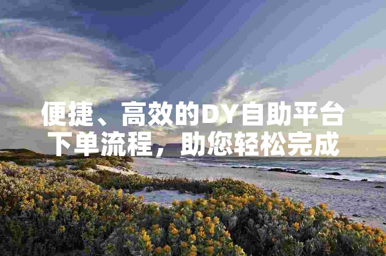 便捷、高效的DY自助平台下单流程，助您轻松完成业务操作。