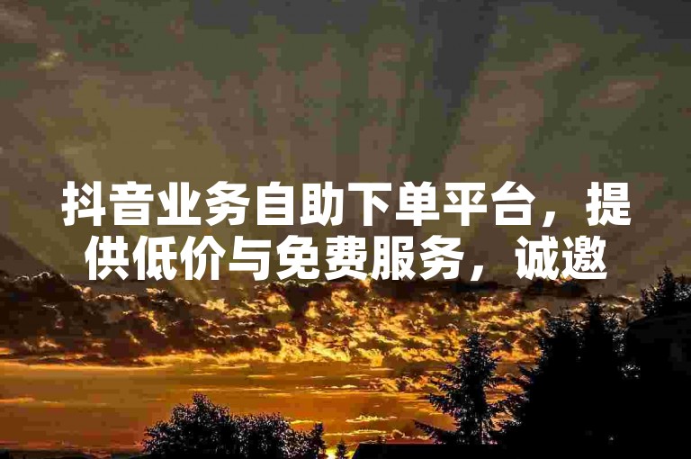 抖音业务自助下单平台，提供低价与免费服务，诚邀代理合作。