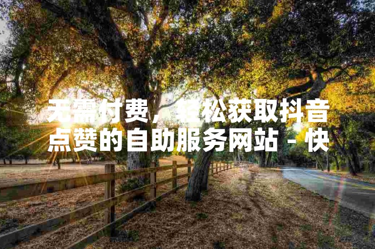 无需付费，轻松获取抖音点赞的自助服务网站 - 快手24小时自助下单，保证粉丝不流失。