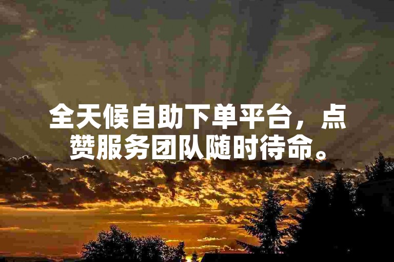全天候自助下单平台，点赞服务团队随时待命。