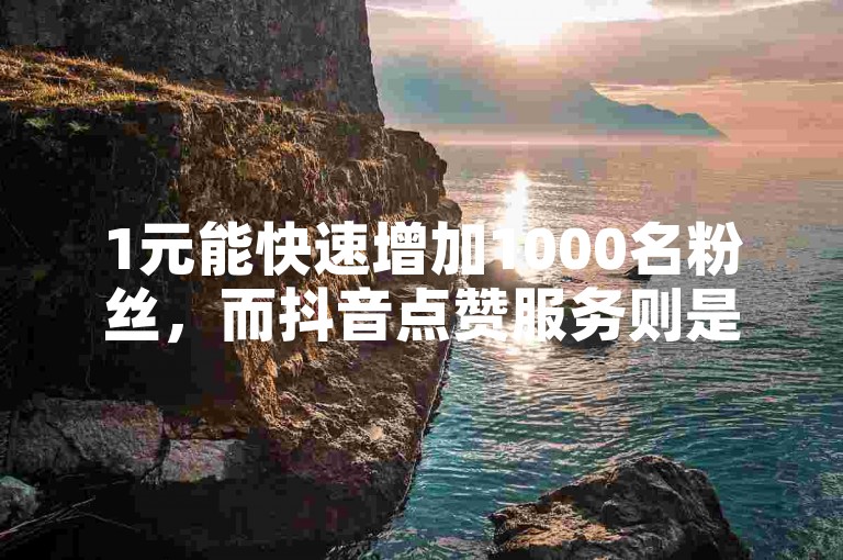 1元能快速增加1000名粉丝，而抖音点赞服务则是0.5元可获得100个赞。