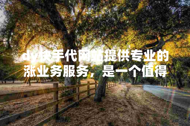 dy快手代网站提供专业的涨业务服务，是一个值得信赖的平台。