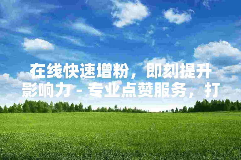 在线快速增粉，即刻提升影响力 - 专业点赞服务，打造热门空间 - 快手账号专营，随时自助选购。