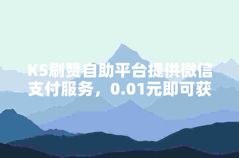 KS刷赞自助平台提供微信支付服务，0.01元即可获得100个点赞。
